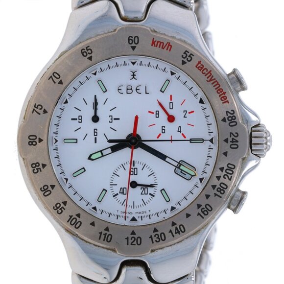 Ebel Sportwave Chronograph Men's Watch E9251642 Stainless Steel Quartz 1 Yr Wnty - Picture 1 of 6
